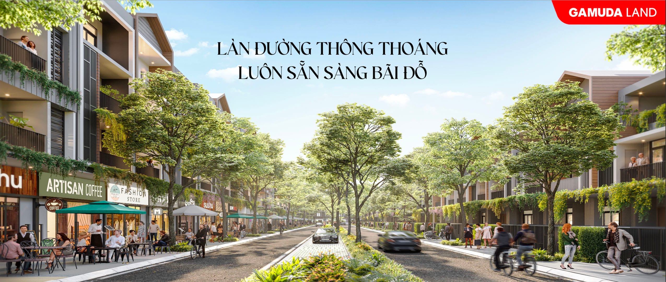 Đường nội khu rộng thoáng
