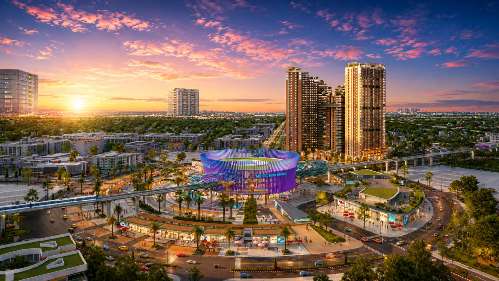 Căn hộ Nam Mekong Grand Plaza nằm ngay trung tâm thành phố mới bên cạnh Nhà ga Metro & WTC Gateway